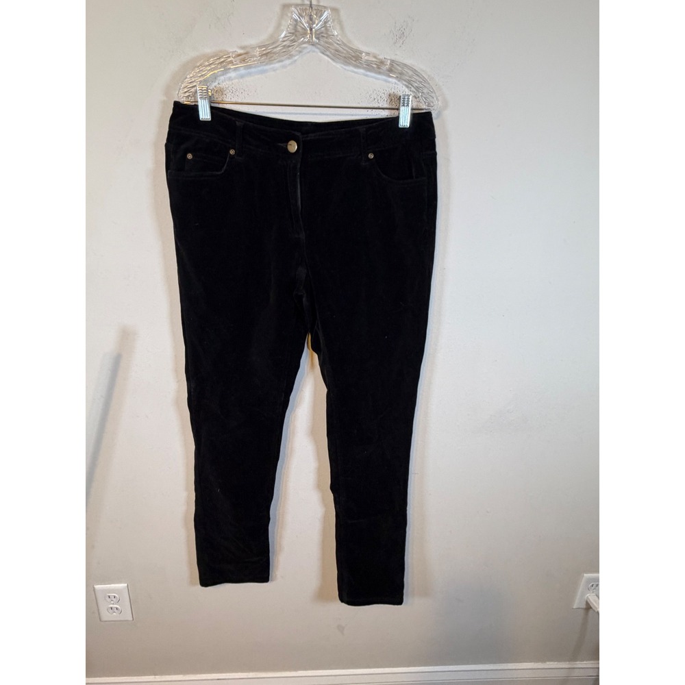 INC Womens Corduroy Pants Fine Wale Stretch Black Size 12